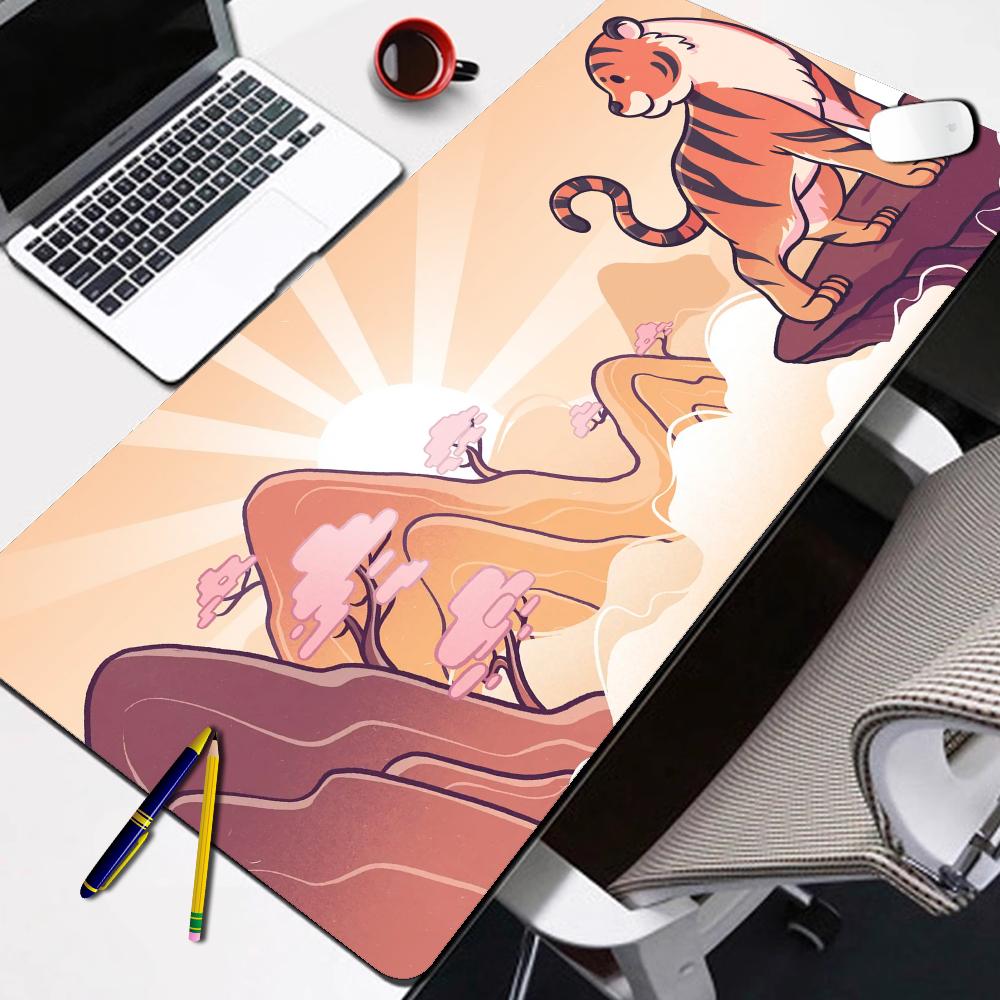 HYBXAXC Tiger Mousepad Gamer Pc Mouse Pad Gaming Accessories Desk Mat Computer Keyboard Mats Office Anime Extended Mouse Mat