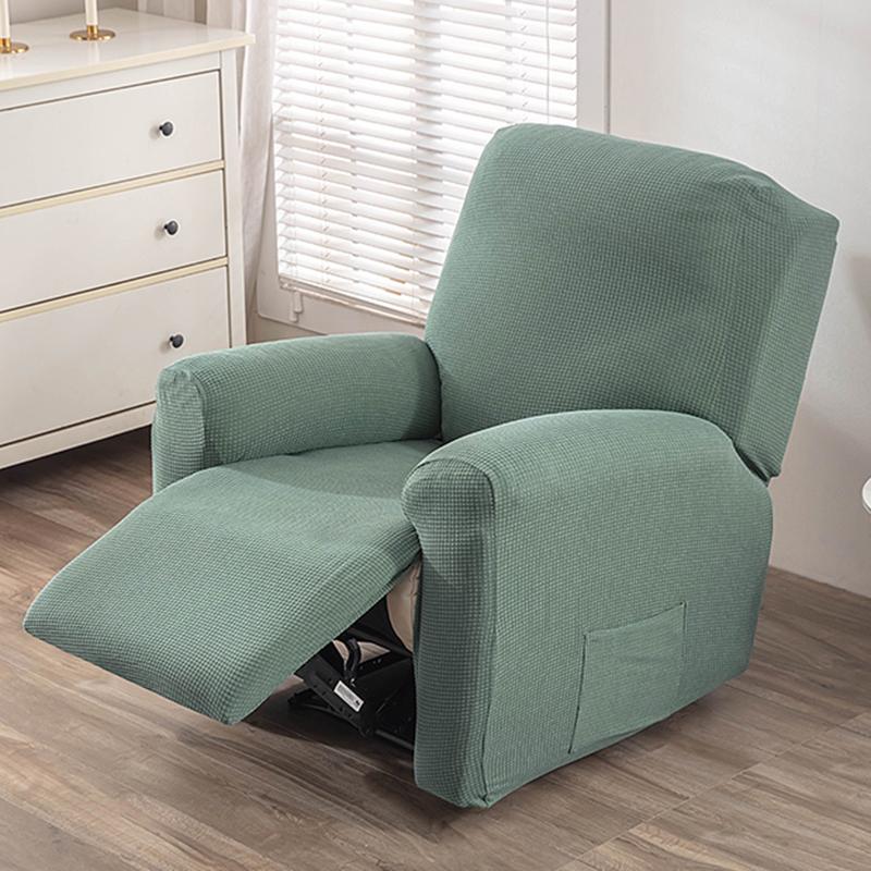 4Pcs/Set Water Repellent Recliner Sofa Cover Polar Fleece Single Relax Armchair Case Elastic Chair Slipcover Furniture Protector