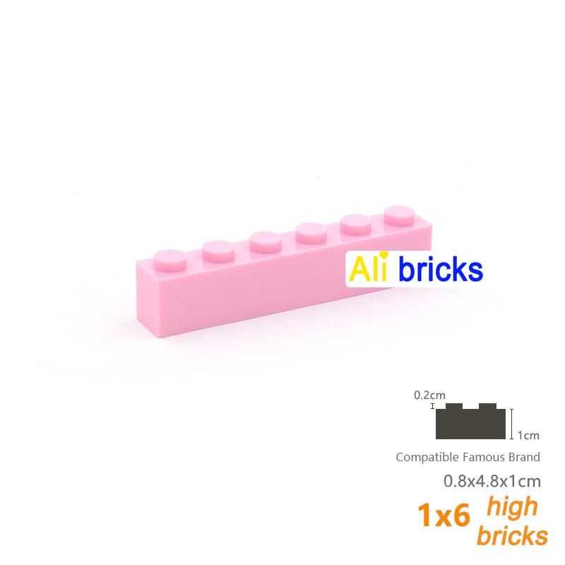 20pcs  DIY Building Blocks Thick Figures Bricks 1x6 Dots Educational Creative Size Compatible With 3009 Plastic Toys for Childre
