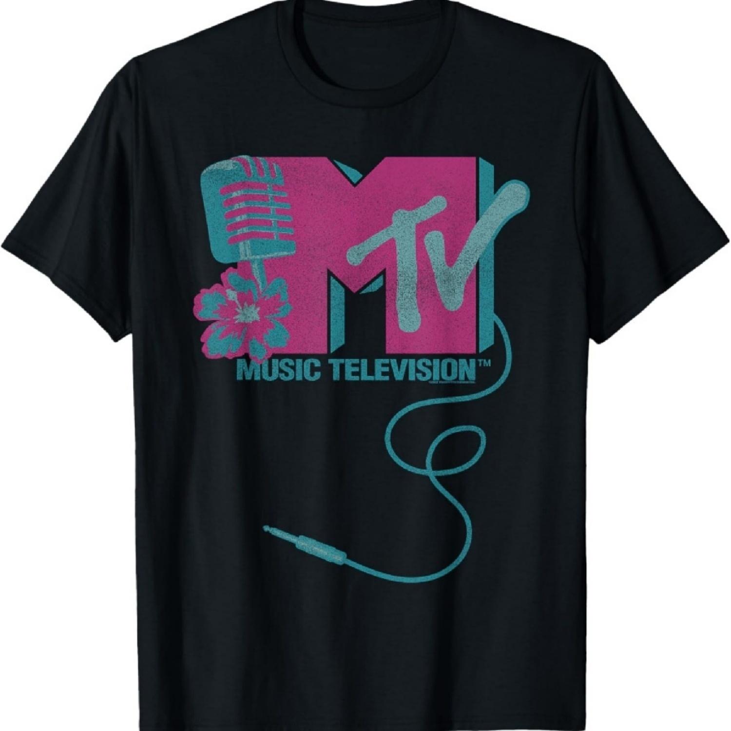 Футболка с логотипом микрофона MTV Hawaiian S