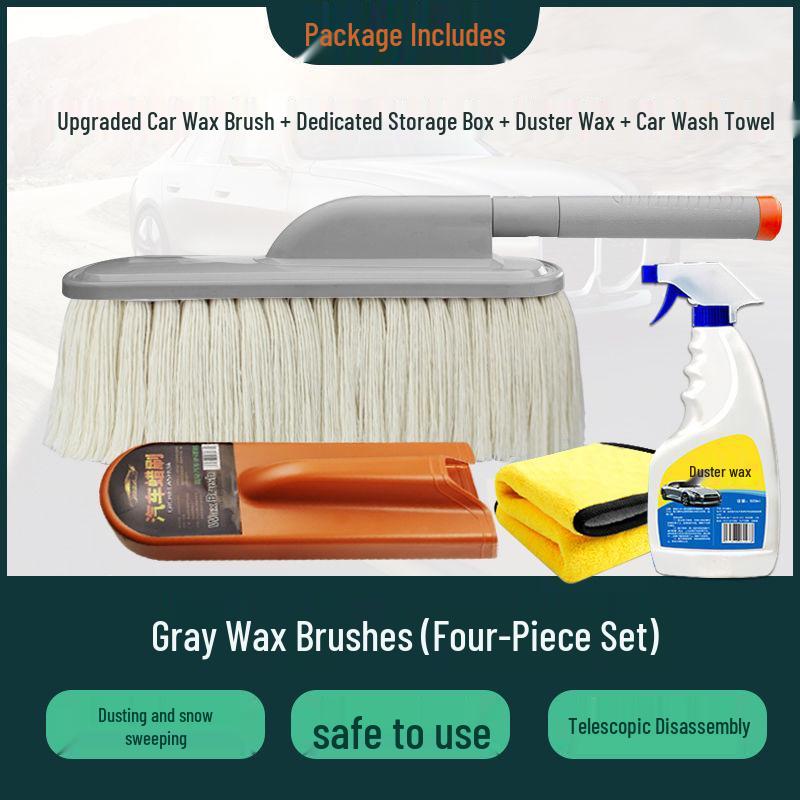Car Cleaning Duster & Snow Removal Brush with Wax Mop