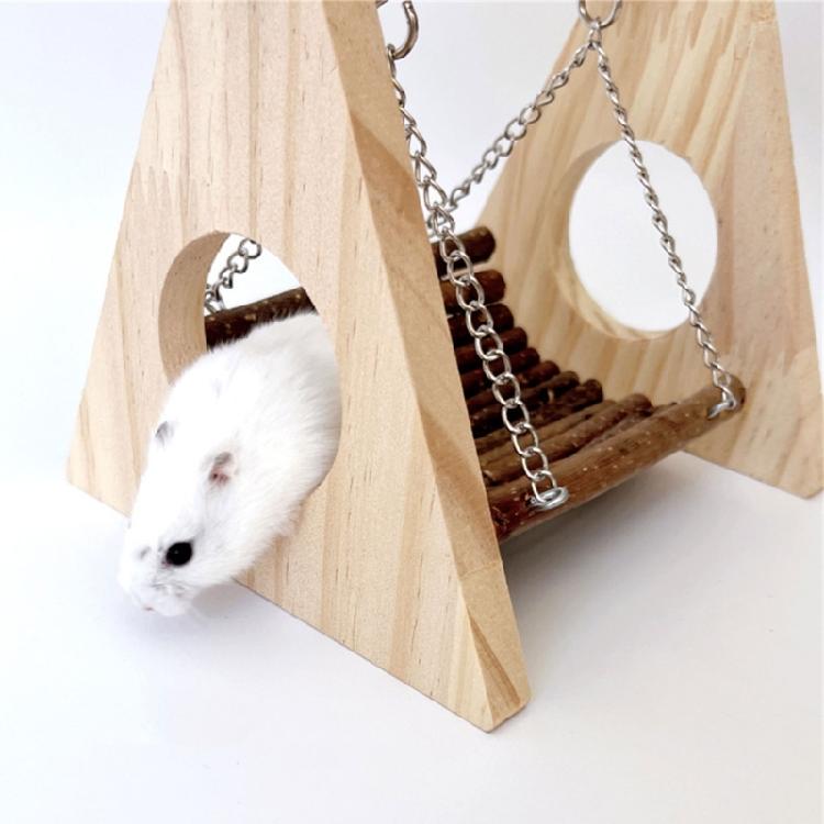 Pet Safe Hanging Wood Swing With Reinforced Iron Link For Parrots Stress Relief And Climbing Exercise