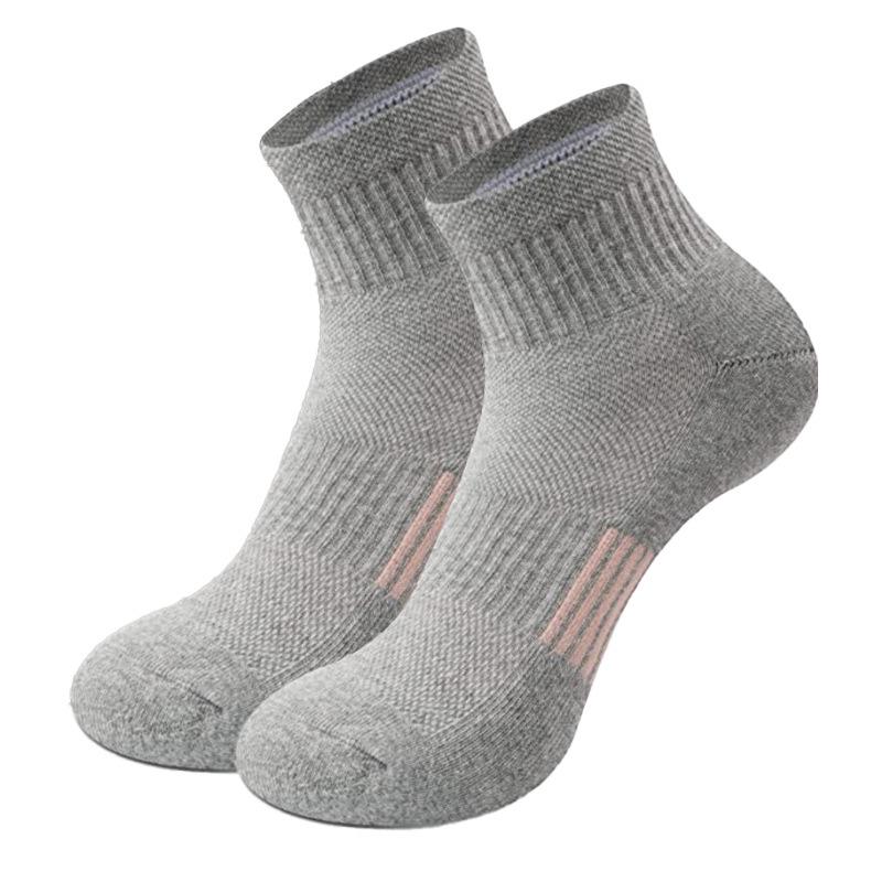 

Unisex Terry Outdoor Running Socks - Thickened, Sweat-Absorbent, Breathable Mesh, Mid-Calf Length Size M серый