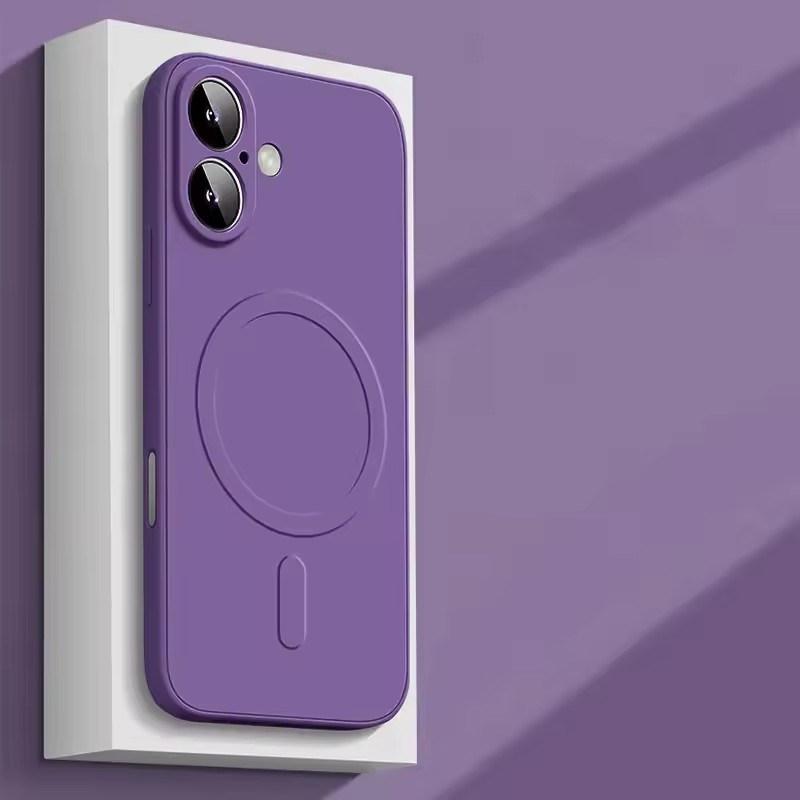 

Високоякісний рідкий силіконовий магнітний чохол для iPhone17 Air 16 15 14 Plus 13 12 Mini 11 Pro XS Max 7/8 для бездротової зарядки Magsafe м яка накладка iPhone 17 фіолетовий