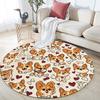 Corgi pattern round rug,Carpet Rug for Living Room Bedroom Playroom ,Non-slip Floor Mat,Holiday Gifts and Birthday Gifts.