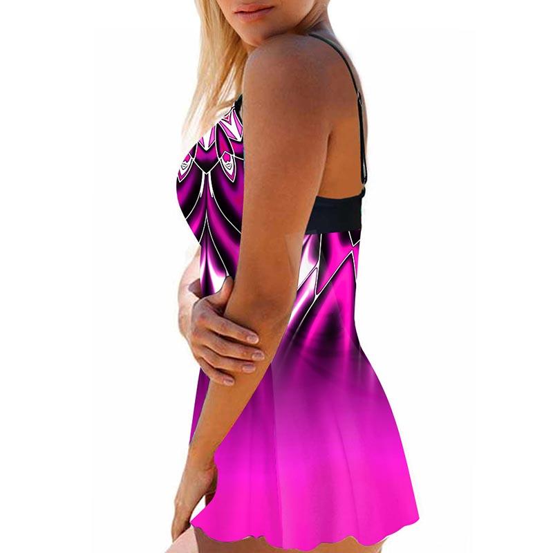 Womens Printed Swimwear Swimsuit Bathing Suit Two Pieces Beachwear Bikini Plus Size S-4XL