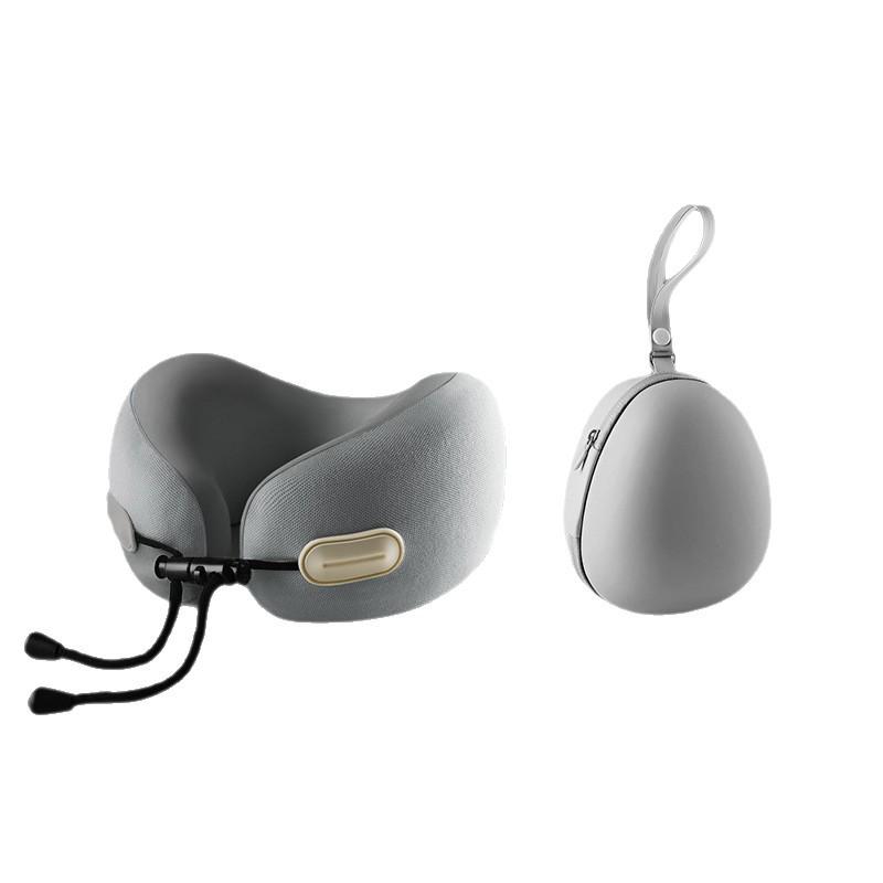 U-Shaped Memory Foam Travel Pillow with Storage Box – Anti-Head Tilt Neck Support for Side Sleepers