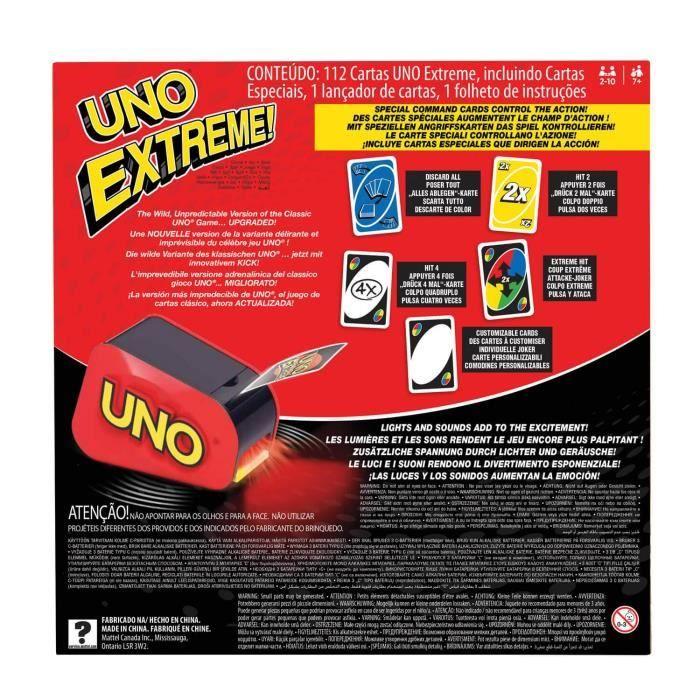 Uno Extrême, Jeu de Cartes Famille - Dès 7 ans GXY75 - Mattel Games