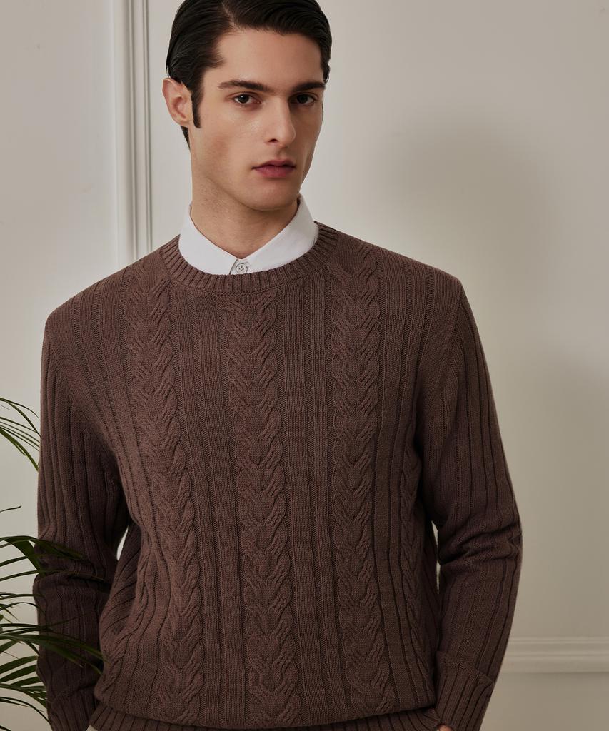 THEKNITCOMPANY (M) Abis Linen Cable Crewneck 2 Colors