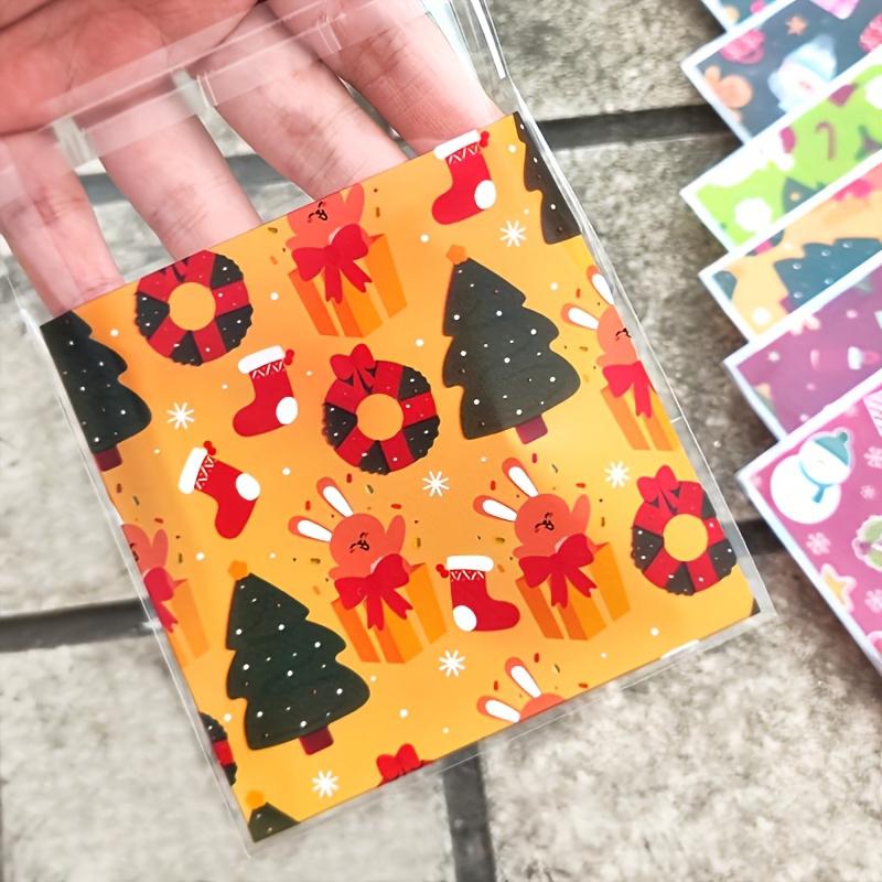 100PC Customizable Holiday Cookie Packaging with Snowflake Prints Christmas Cookie and Nougat Packaging Set 10x10+3cm