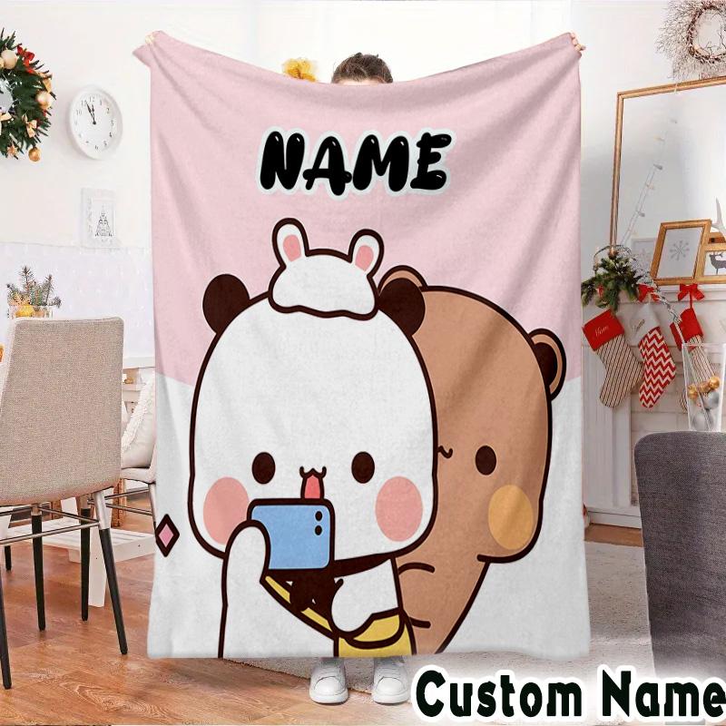 Custom Name Bobo Dudu Throws Blanket Flannel Blankets for Couch Bed Gifts for Men Women Picnic blanket Christmas fan gifts