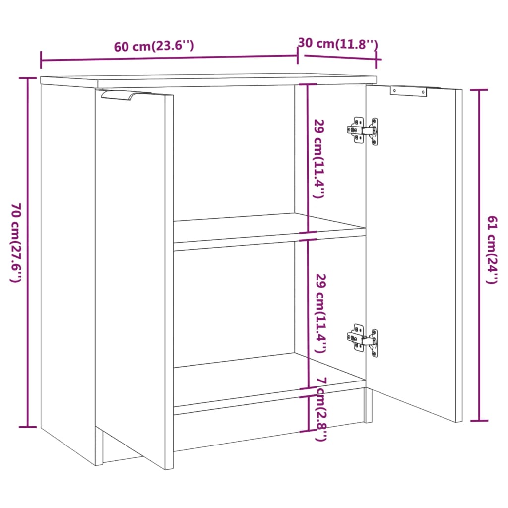 Sideboard, Eingangs-Sideboard, Eckschrank, 60x30x70 Cm