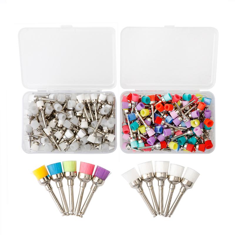 100pcs/box Dental Lab Nylon Buckle Dental Polishing Cup Disposable Dental Care Brush Head Prophy Cup Polishing Cup