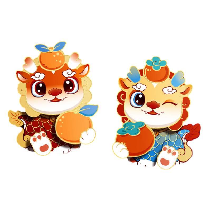 Festlig kinesisk stil 3D välsignelse dörrklistermärke set för inomhus Vårfest dekoration