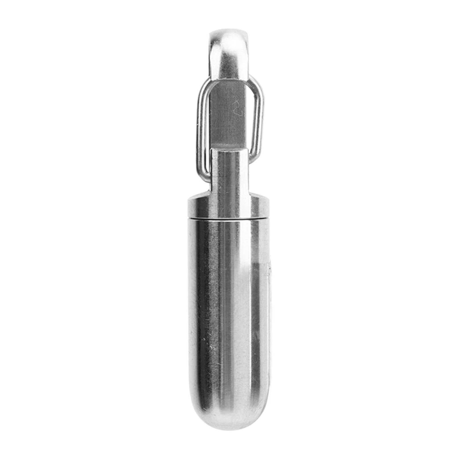 

Single Chamber Medicine Case Holder Container Organizer Stainless Steel Small Vial Portable Waterproof for Outdoor