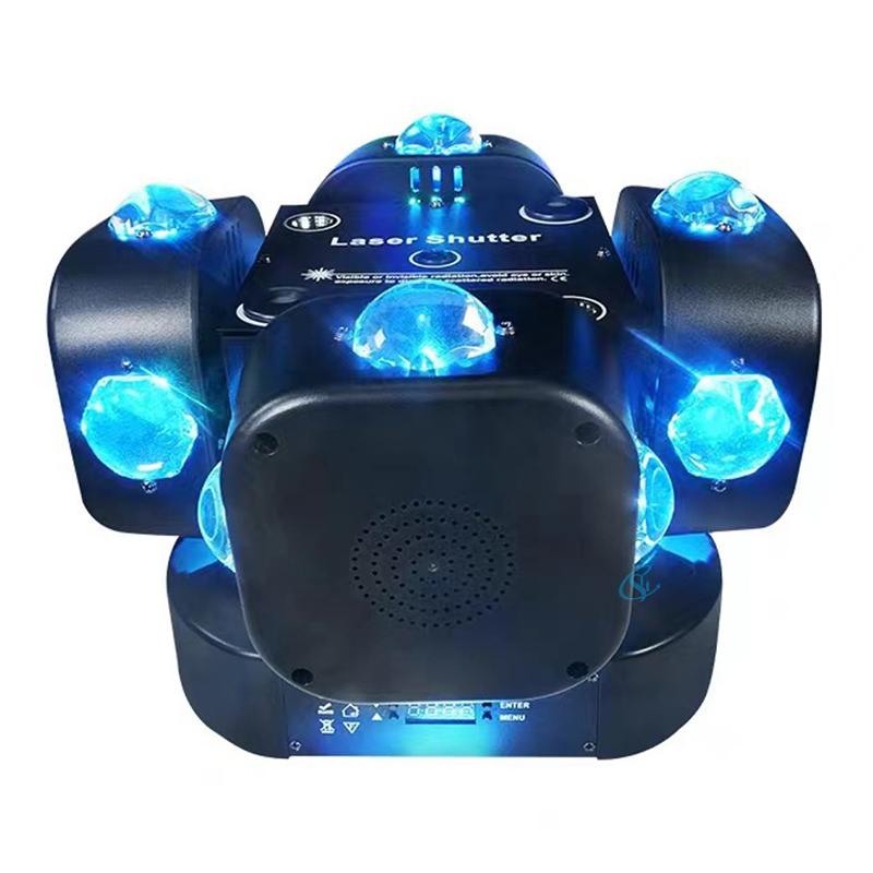 New Arrival Rotating Laser Moving Head Beam Stage Colorful LED Four-arm  Ambient LED Light DMX Control for  DJ Disco Party
