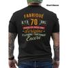 Maglietta 70° Compleanno da Uomo - Design Fabrique 70 Ans con Grafica Rossa e Verde, 100% Cotone, Traspirante e Confortevole, Scollo a Girocollo Casual, Manica Corta
