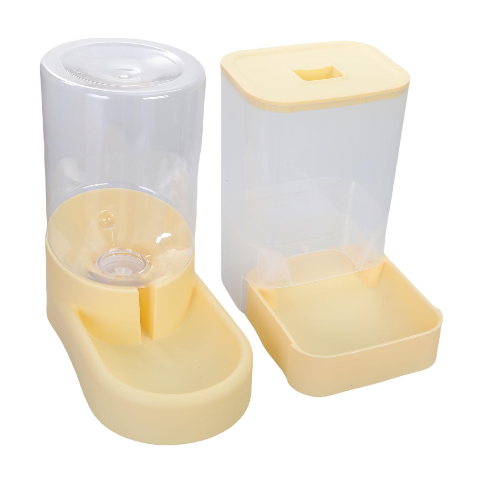 

Automatic Pet Feeder And Water Bowl Set For Cats And Small Dogs With Transparent Food Storage Container Home Decors жёлтый