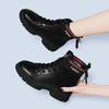 Britische Martin-Stiefel Damen Kurzstiefel Herbst und Winter Neu Samt Runde Spitze Dicke Sohle