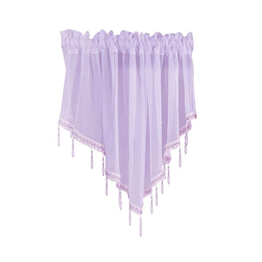 with Beads Tassels Triangle Curtains Embroidered Short Curtain Triangle Valances  Home Decor