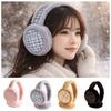 Plush Foldable Ear Cover Solid Color Winter Thicken Earflap Fashion Winter Warm Earmuffs Men