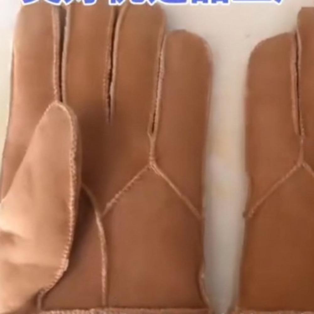 Mixed color miscellaneous leather gloves men and women winter thickened velvet warm windproof waterproof driving motorcycle