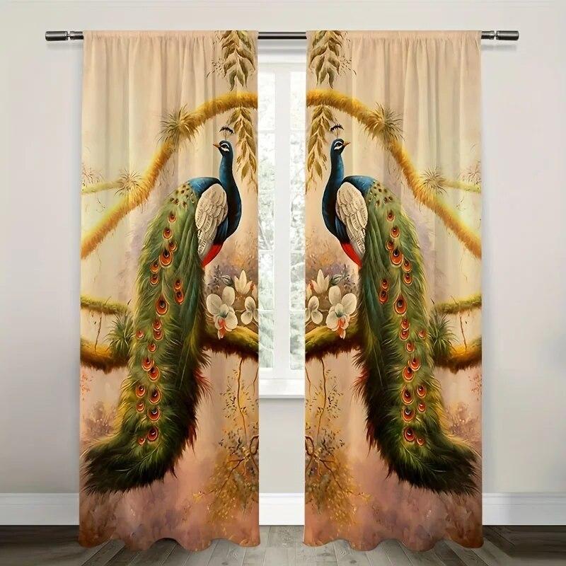 Cosmic Galaxy Printing Star Curtain Living Room Bedroom Curtain Home Decoration Curtain Adult Children's 2 Panels Rod Pocket
