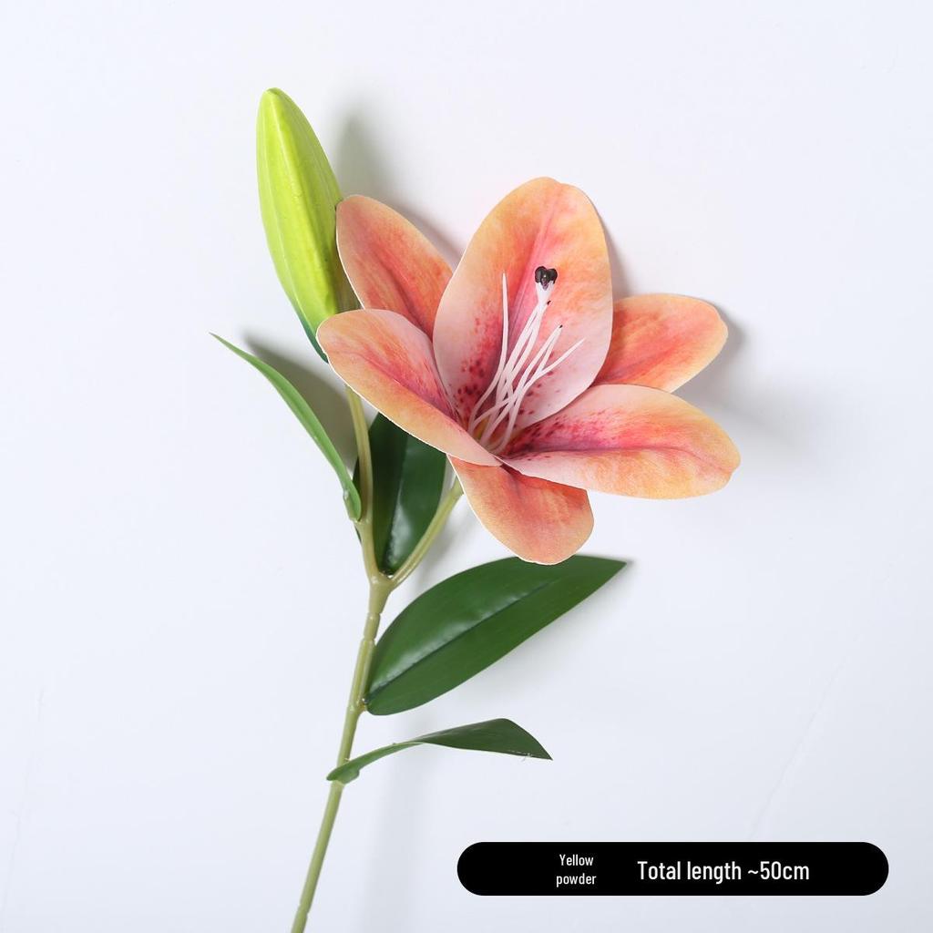 Water Washable Long Stem Lily Faux Flower Arrangement for Tabletop and Wedding Decoration