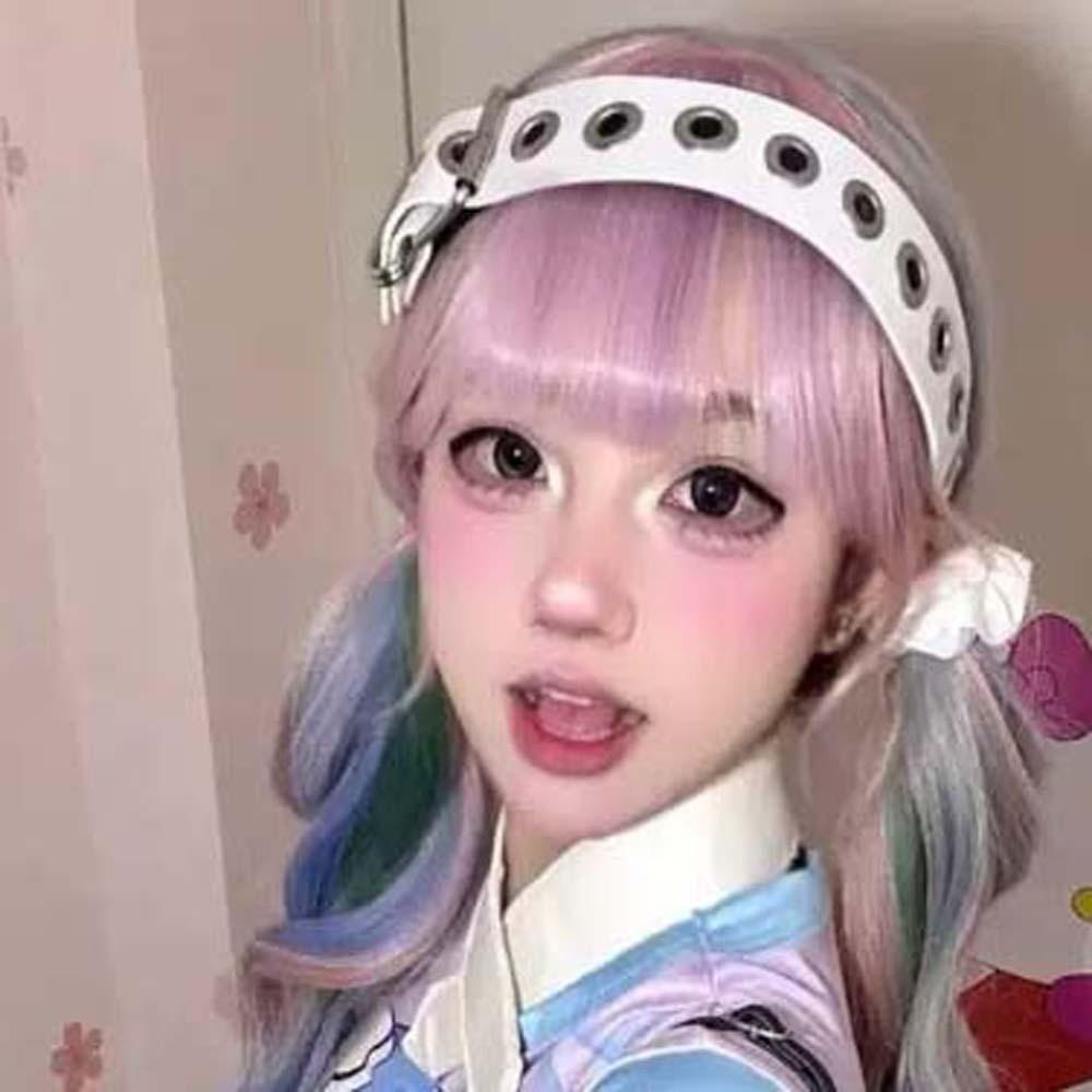 Hollow Out Steampunk Hair Hoop Rock-inspired Leather Buckle Hairband Punk Rivet Headband  Girls