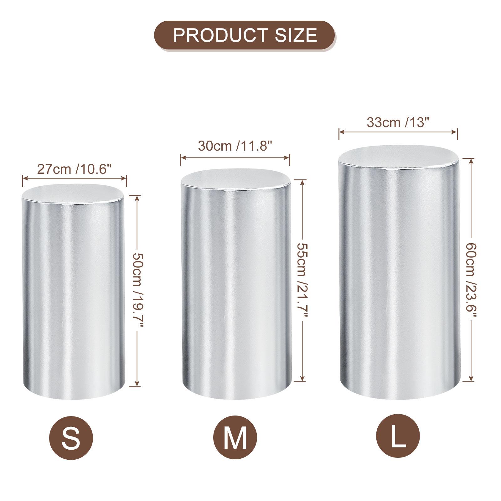 3/5 шт. Цилиндрические чехлы-стойки из спандекса, Чехол для плинтуса, Чехол для стойки, Фольгированная ткань, Пьедестал, Колонна, Цилиндрические чехлы для свадьбы, дня рождения