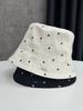 Women'S Bucket Hat Korean Style Sunscreen Black White Heart Pattern Fisherman Cap  New Casual Spring Autumn Foldable Cap