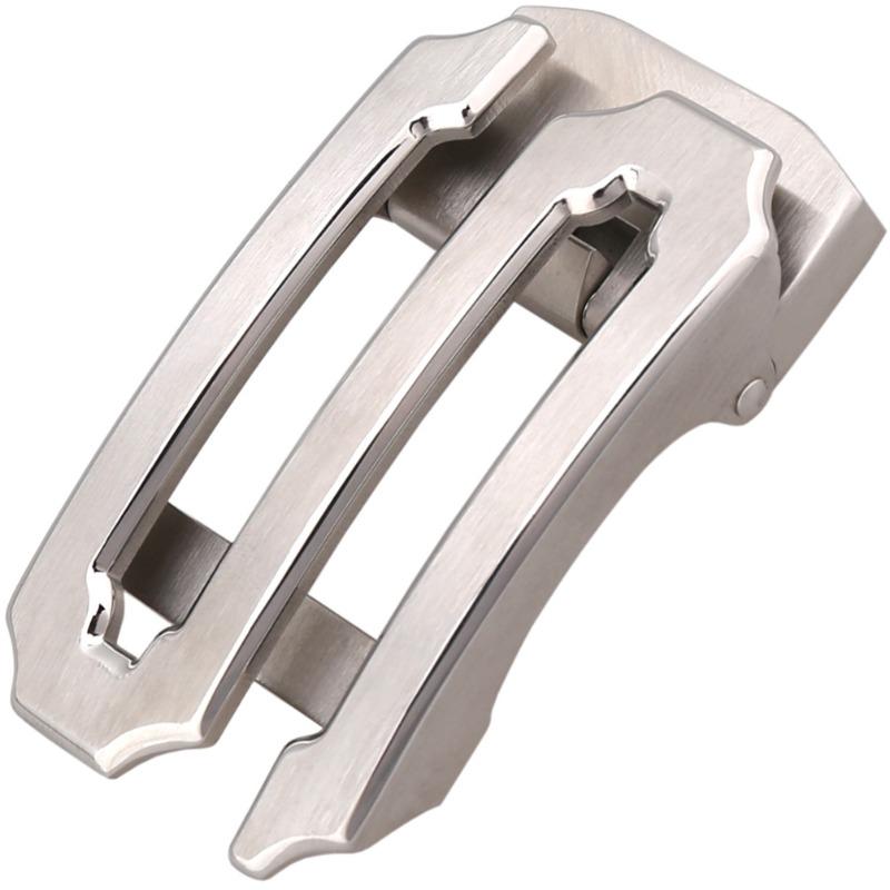Meier Men s belt with buckle - premium stainless steel automatic buckle with card slots 3.5 серебряный