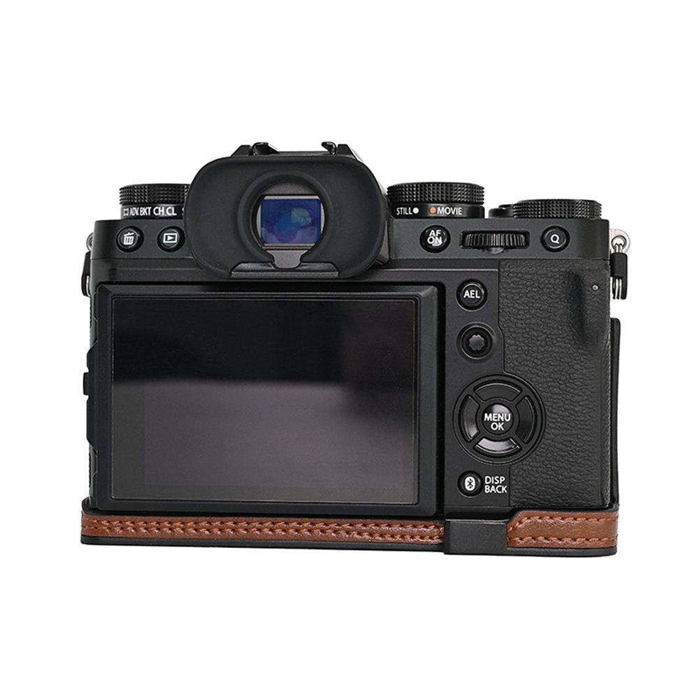 XT5 Camera Bag PU Leather Half Body Case for Fujifilm XT5 Fuji X-T5 Battery Opening Bottom Cover