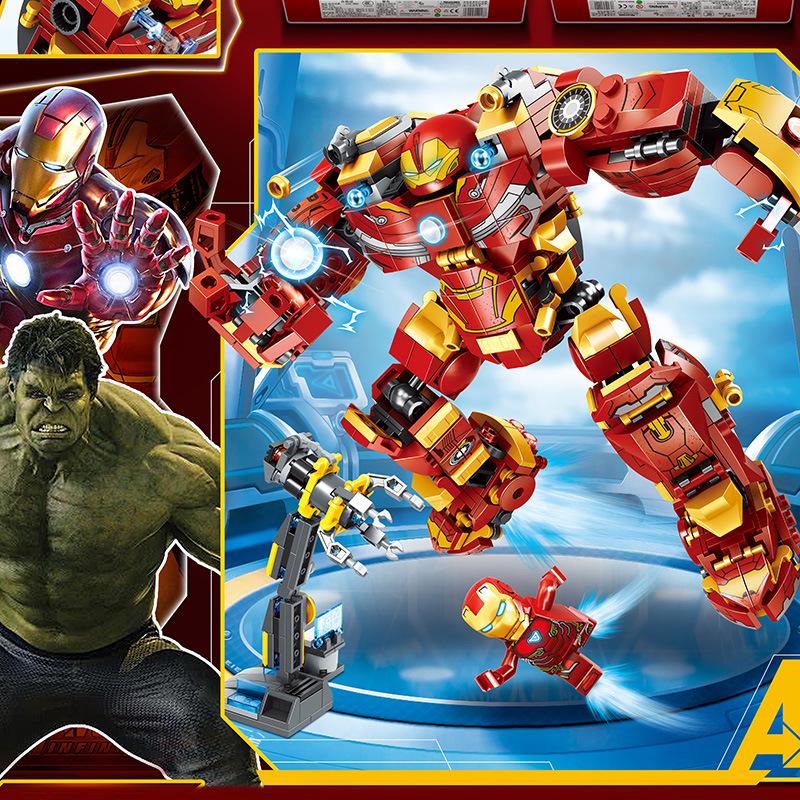 

2018 Совместимый с Лего Мех Халкбастер Железного Человека Высокой Сложности Конструктор Игрушка для Детей