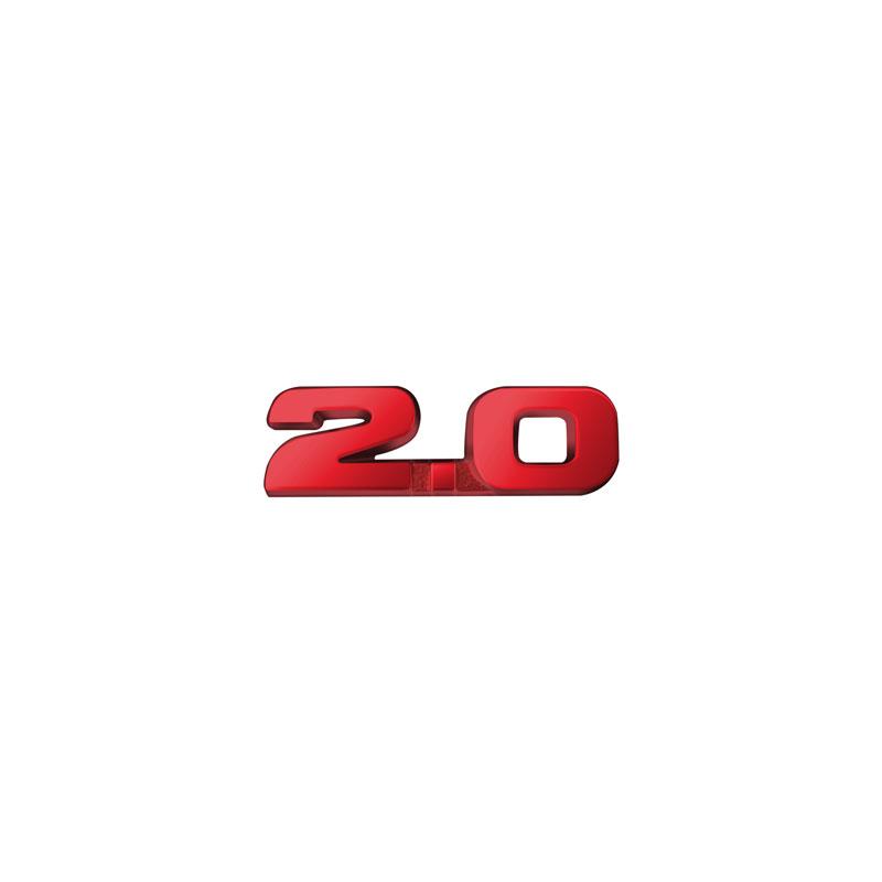 1Pc Car Styling 3D Small Metal Silver/Black/Red 2.0 Logo Emblem Side Fender Badge Rear Trunk Sticker For CRV Accord Decoration