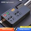 Voltage Detection QC 3.0 ON/OFF Switch USB/PD/Type-C Chargers 200W Power Adapter Car Inverter DC 12V/24V To AC 220V Converter Digital Display