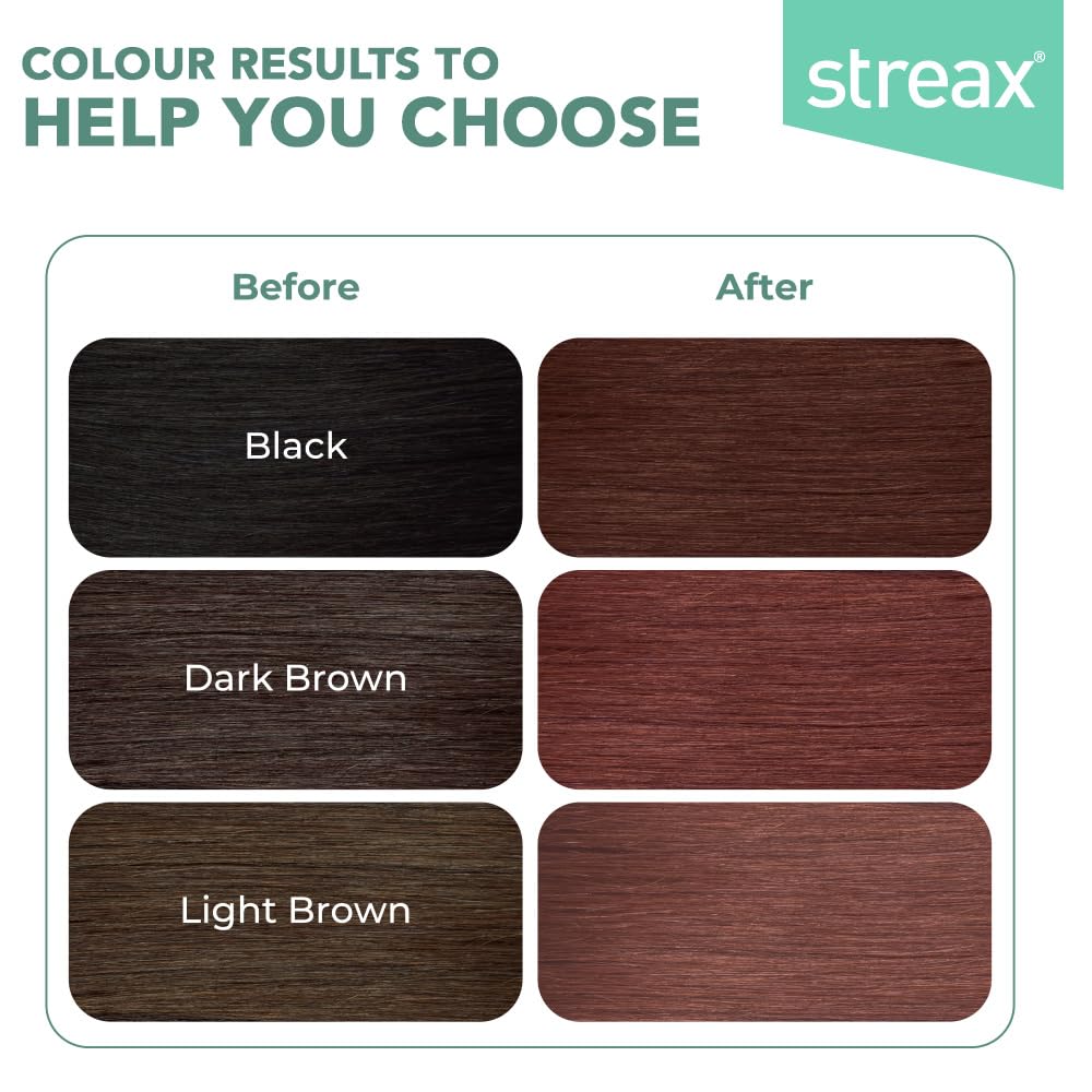 Streax Crème Permanente Haarfarbe 4.6 Rötlich Braun 120 ml Packung mit 1 Lang Anhaltende Grauabdeckung