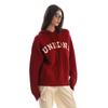Unisex Vintage Knit Letter Sweater: Hooded, Loose, High-Street Cardigan