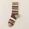 Female Spring and Autumn Color Striped Tall Tube Stack Socks