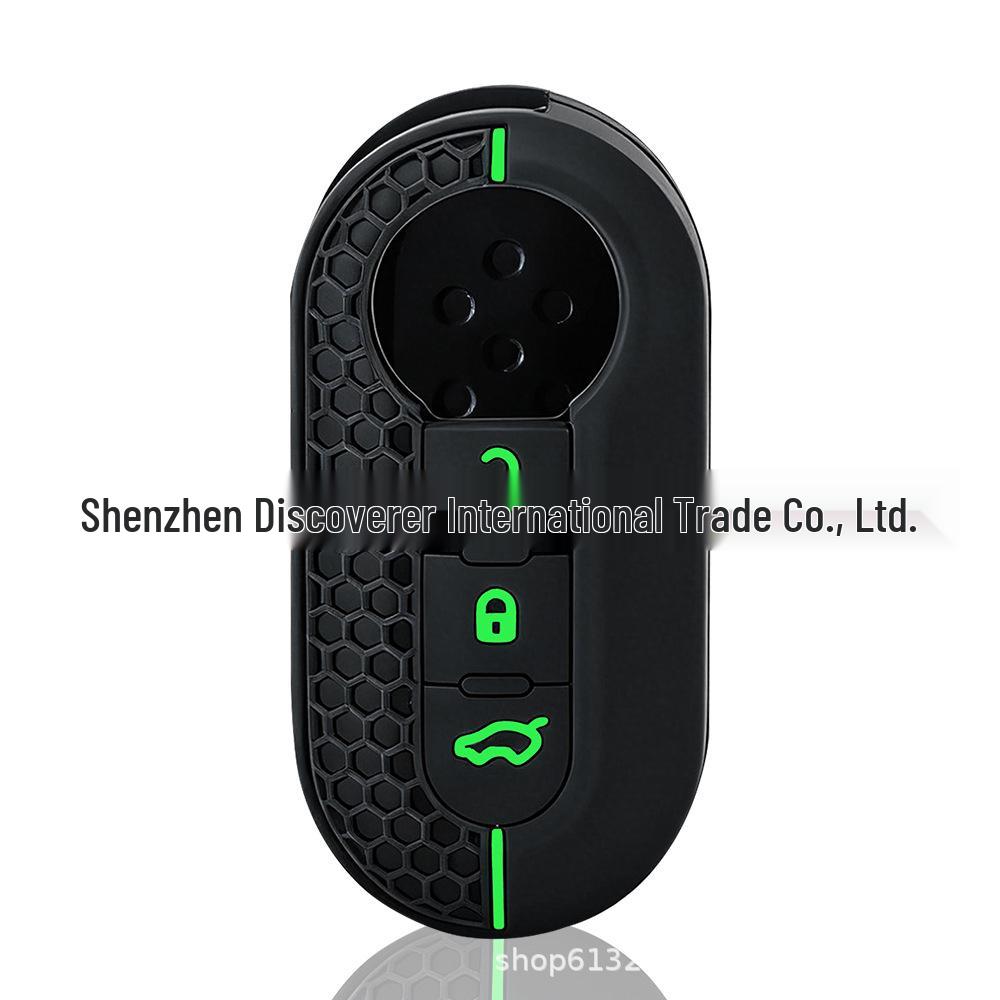 Fiat 500, Boyue Bravo & Iveco Ousheng 3-Button Foldable Silicone Key Case зелёный