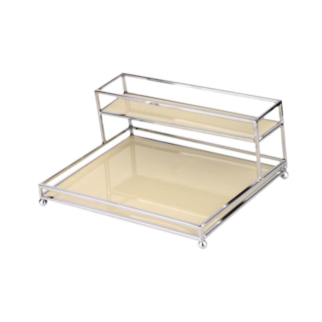 Double-layer Storage Tray 2-layer Storage Shelf Acrylic Storage Rack