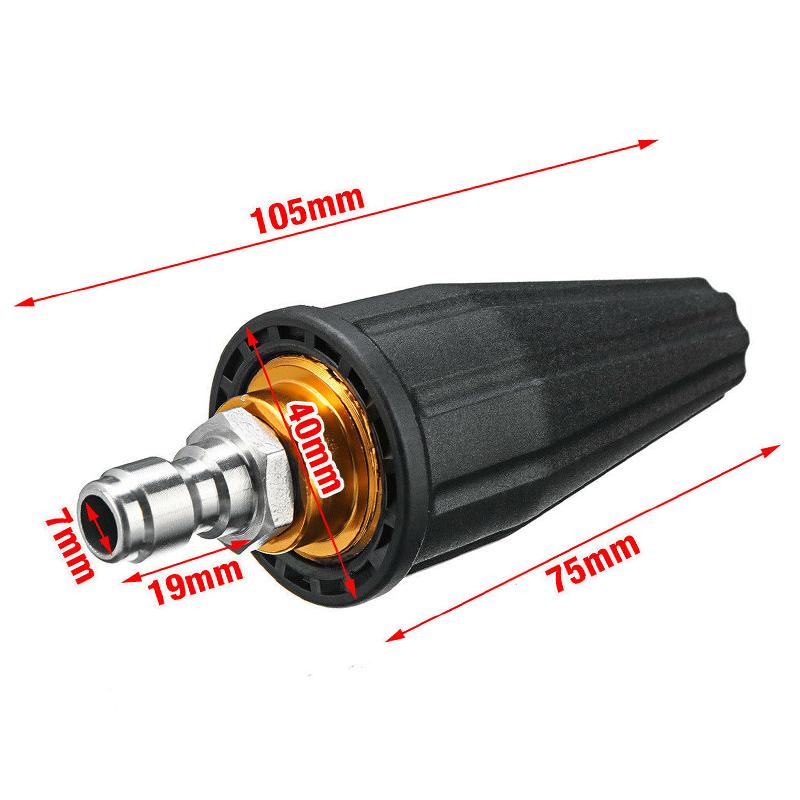 Tough and Reliable Turbo Rotating Spray Nozzle Designed for High Pressure Washers Up To 3600PSI with Fast Connection