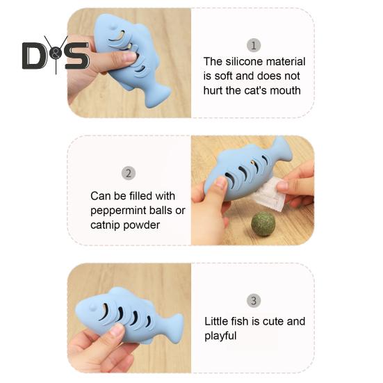 Silikonová ryba hračka pro kočky s kuličkami šanty kočičí, odolná proti kousání, hračka na čištění zubů pro kočky žijící v bytě, interaktivní rybí panenka pro zmírnění nudy