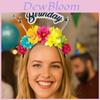 Birthday Letter Patternplastic Colorful Flower Headband For Birthday Party Costume Accessories