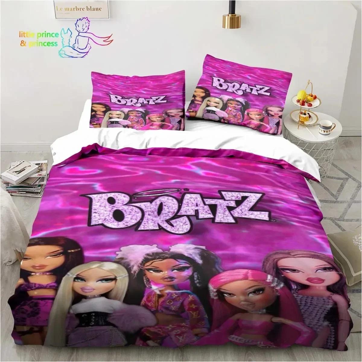 

Cartoon Bratz Doll 3D Print Bedding Set Single Twin Full Queen King Size Bed Set Adult Kid Girls Bedroom Bedding Gift 70x133cm 3pcs