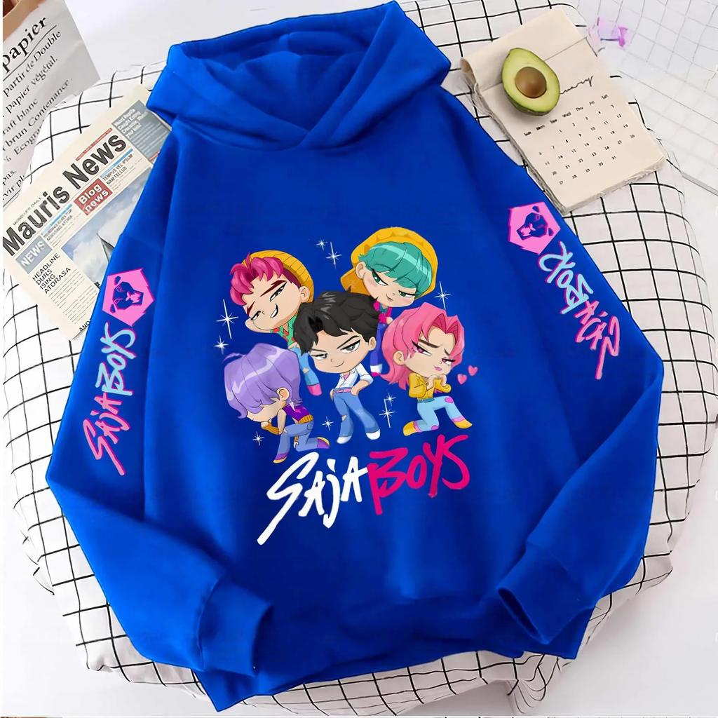 Autumn Winter KPop Demon Hunters Print Children's Hoodie Fashion Casual Sweatshirt Kids Sportswear Girls Clothes Hooded Pullover