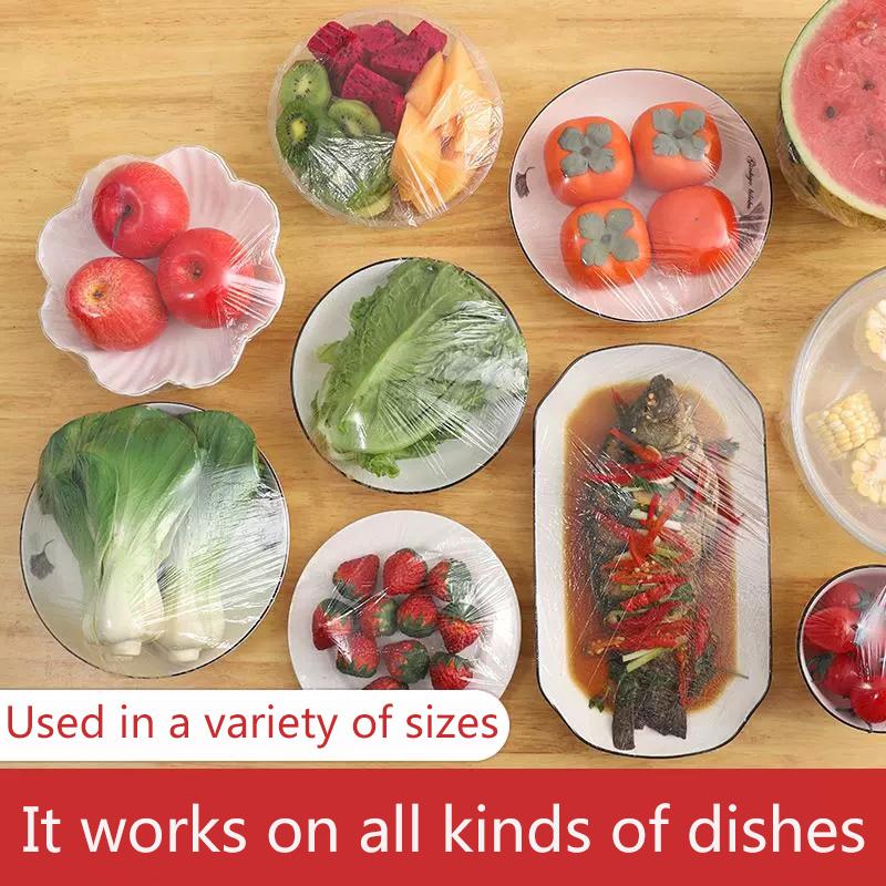 1000/500/300/100/50/10PCS Reusable Durable Food Storage Covers for Bowls Elastic Plate Lid Covers Vacuum Bags For Kitchen Food Fresh Seal