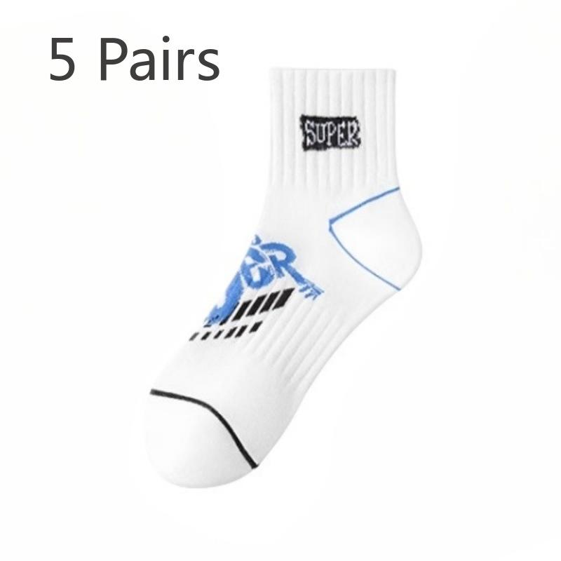 

5 Pairs of Men s Summer Thin Pure Cotton Deodorant Sweat Absorbing Sports Student Socks 5 Pairs белый