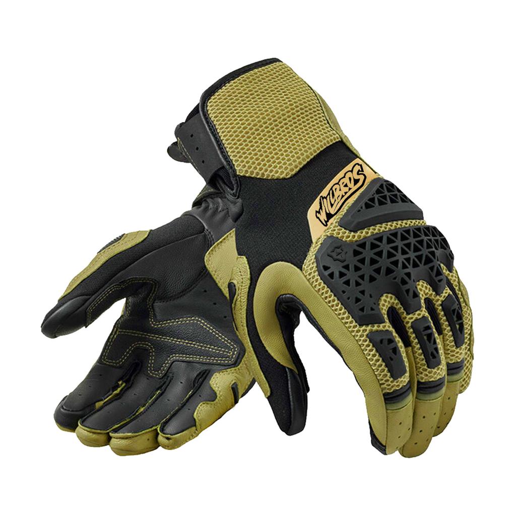 Motorcycle Touch Screen Gloves Genuine Leather Mesh Textile Racing Motocross Riding Motorbike Riders Full Finger