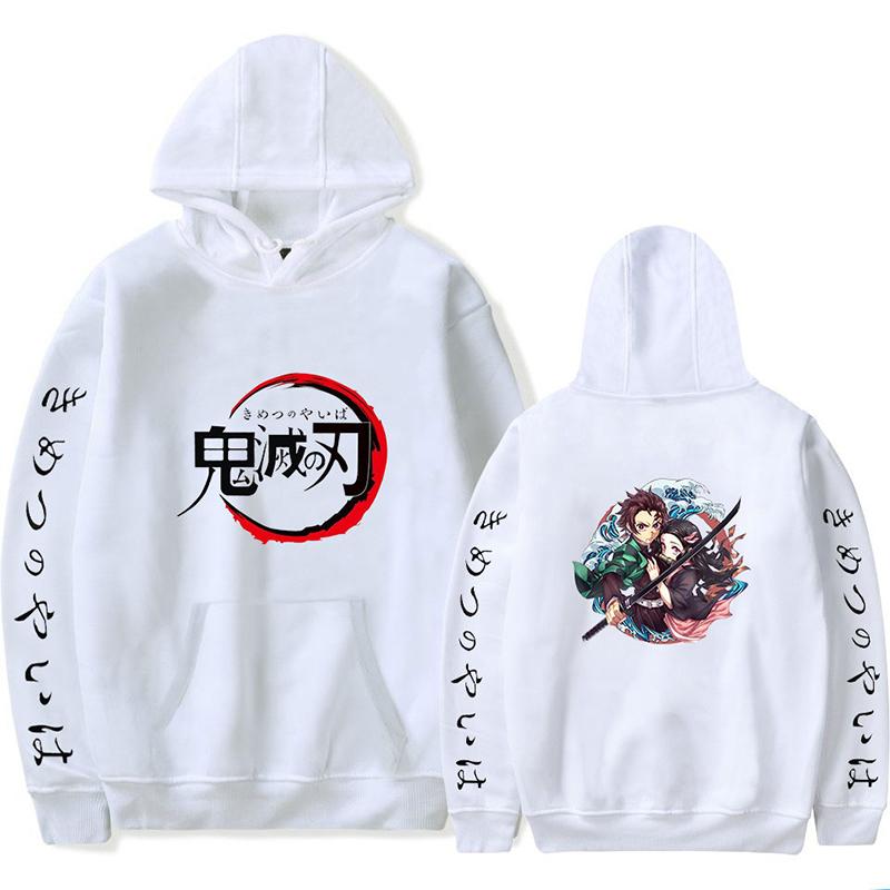

Demon No Slayerkimetsu Yaiba Hoodie Anime Cosplay Coat Pullover Sweatshirt Tops White,XL